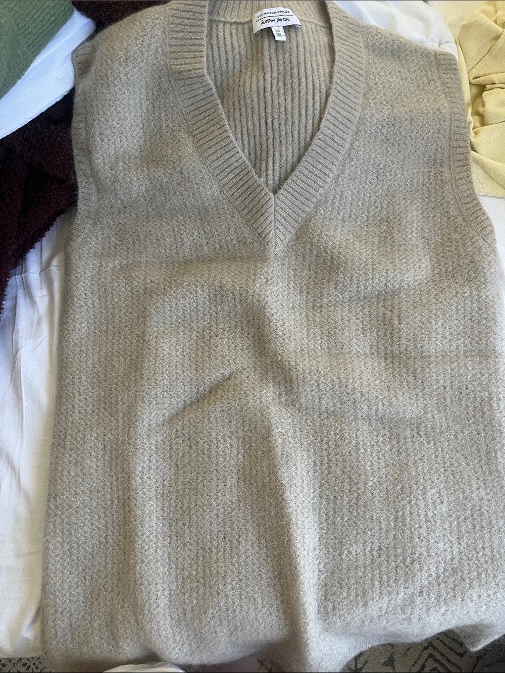 & Other Stories Womens V-Neck Sweater Vest Dress in Beige